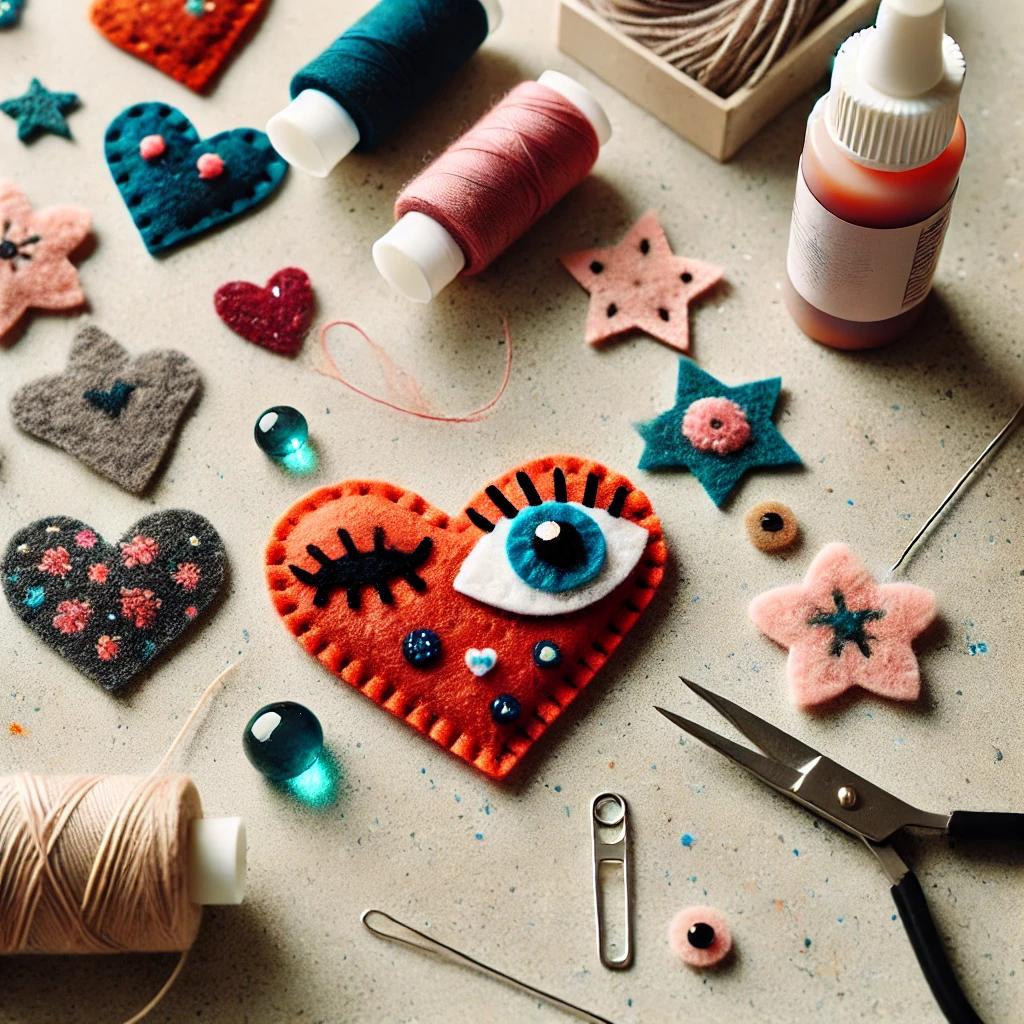 Stuffing and Closing the Keychain – A nearly finished DIY felt keychain being filled with soft stuffing before final stitching. Easy and fun craft for all ages.