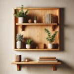 DIY Wooden Wall Shelf Project Cover Image – A stylish wooden wall shelf crafted from simple materials, displayed with home decor items, ideal for DIY enthusiasts.